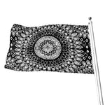Black And White Mandala Print Flag