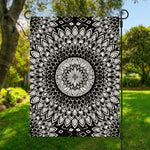 Black And White Mandala Print Garden Flag