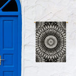Black And White Mandala Print Garden Flag