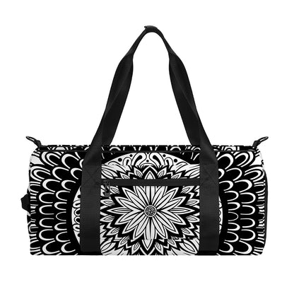 Black And White Mandala Print Gym Bag