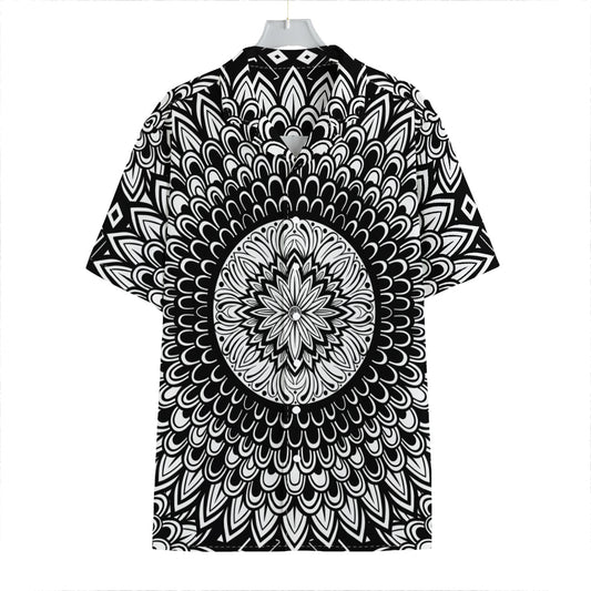 Black And White Mandala Print Hawaiian Shirt