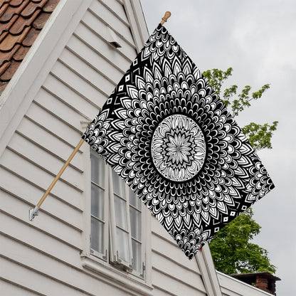 Black And White Mandala Print House Flag