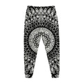 Black And White Mandala Print Jogger Pants