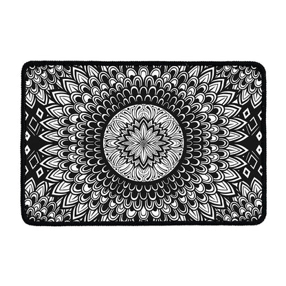 Black And White Mandala Print Kitchen Mat