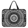 Black And White Mandala Print Laptop Sleeve With Handle