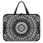 Black And White Mandala Print Laptop Sleeve With Handle