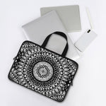 Black And White Mandala Print Laptop Sleeve With Handle
