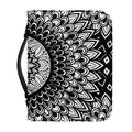 Black And White Mandala Print Leather Bible Cover