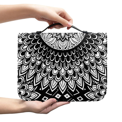 Black And White Mandala Print Leather Bible Cover