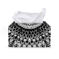 Black And White Mandala Print Leather Tissue Box Cover