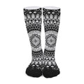 Black And White Mandala Print Long Socks