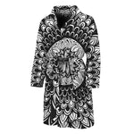 Black And White Mandala Print Men's Bathrobe