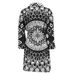 Black And White Mandala Print Men's Bathrobe