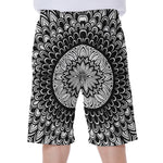 Black And White Mandala Print Men's Beach Shorts