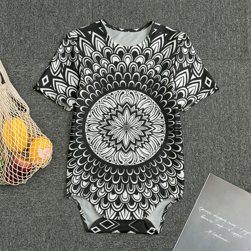 Black And White Mandala Print Men's Bodysuit