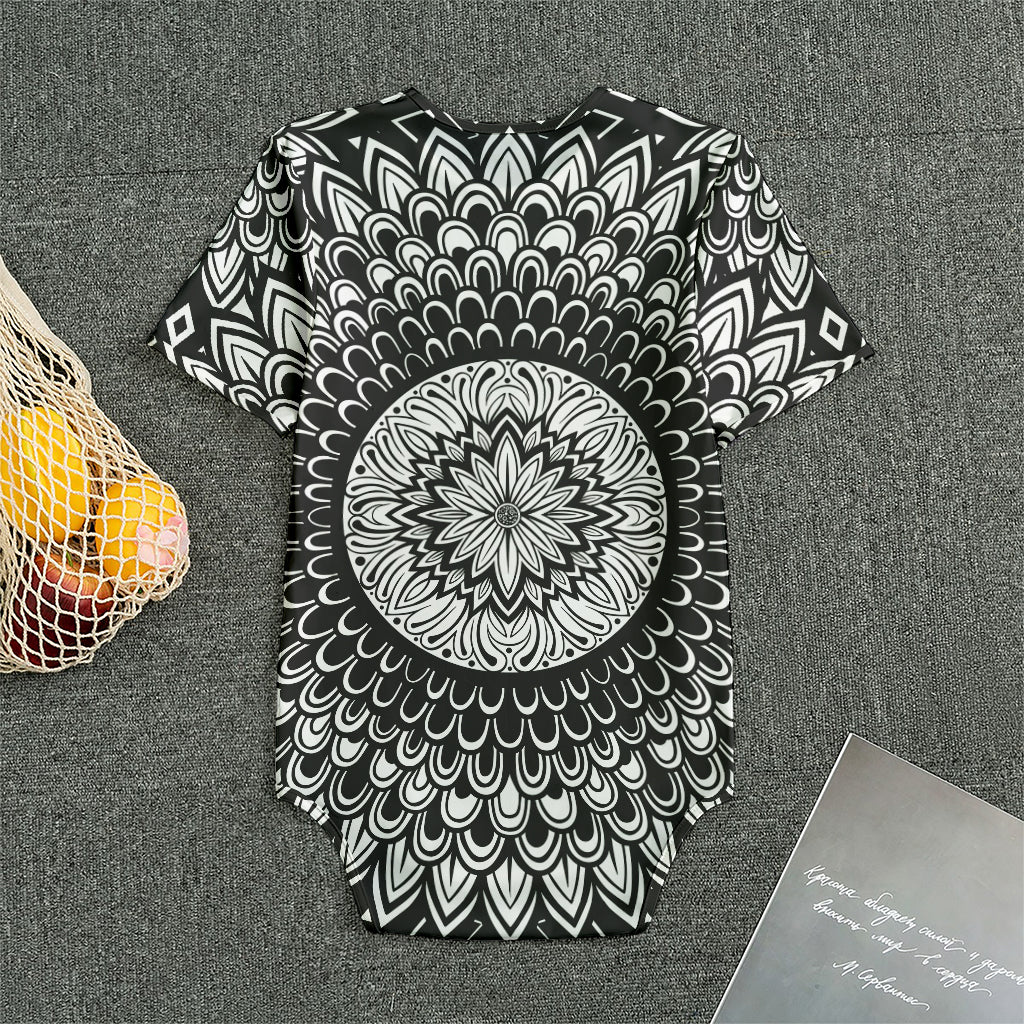 Black And White Mandala Print Men's Bodysuit