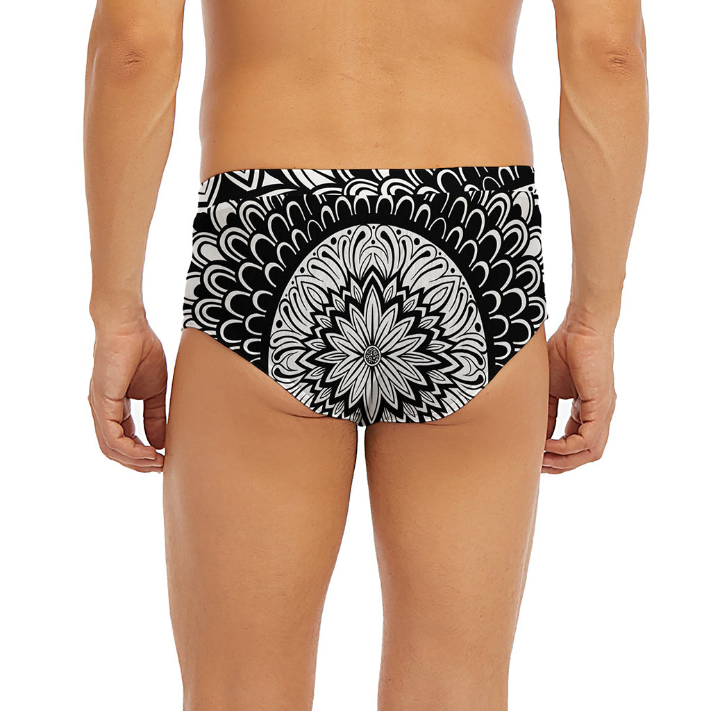 Black And White Mandala Print Men's Briefs