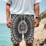 Black And White Mandala Print Men's Cargo Shorts
