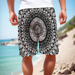 Black And White Mandala Print Men's Cargo Shorts