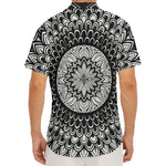 Black And White Mandala Print Men's Deep V-Neck Shirt
