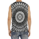 Black And White Mandala Print Men's Fitness Tank Top
