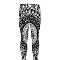 Black And White Mandala Print Men's Leggings