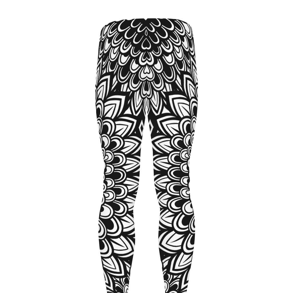 Black And White Mandala Print Men's leggings