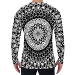 Black And White Mandala Print Men's Long Sleeve T-Shirt