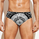 Black And White Mandala Print Men's Swim Briefs