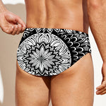 Black And White Mandala Print Men's Swim Briefs