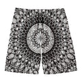Black And White Mandala Print Men's Swim Trunks