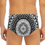 Black And White Mandala Print Men's Triangle Swim Briefs