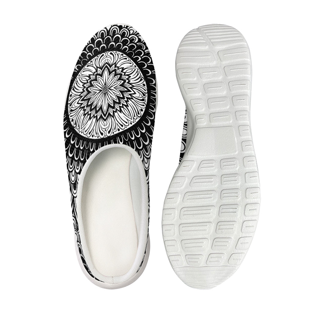 Black And White Mandala Print Mesh Casual Shoes