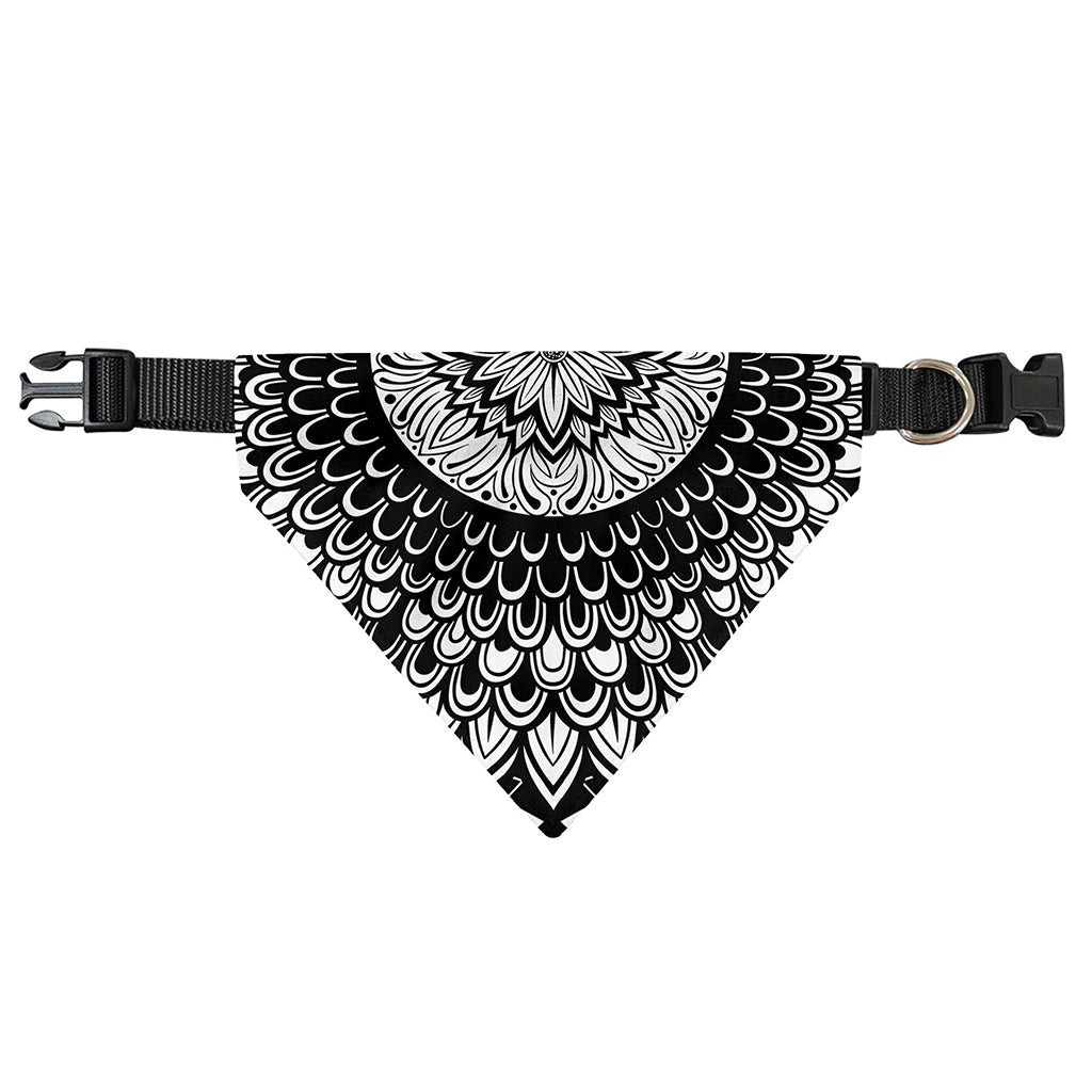 Black And White Mandala Print Over The Collar Dog Bandana