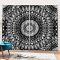 Black And White Mandala Print Pencil Pleat Curtains