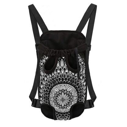 Black And White Mandala Print Pet Carrier Backpack
