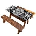 Black And White Mandala Print Picnic Table Cover