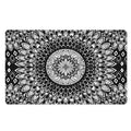 Black And White Mandala Print Polyester Doormat