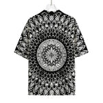 Black And White Mandala Print Rayon Hawaiian Shirt