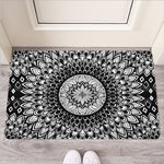 Black And White Mandala Print Rubber Doormat
