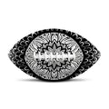 Black And White Mandala Print Rugby Ball