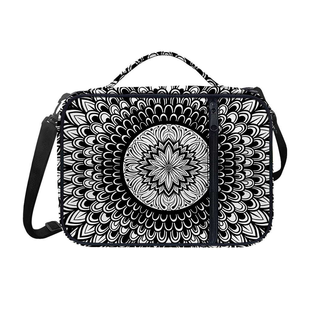 Black And White Mandala Print Shoulder Strap Bible Bag