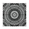 Black And White Mandala Print Silk Bandana