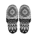 Black And White Mandala Print Slippers