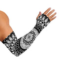 Black And White Mandala Print Sun Protection Arm Sleeves