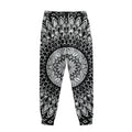 Black And White Mandala Print Sweatpants