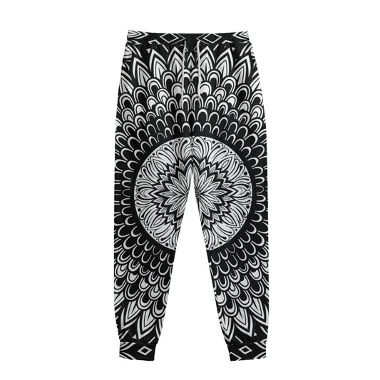 Black And White Mandala Print Sweatpants