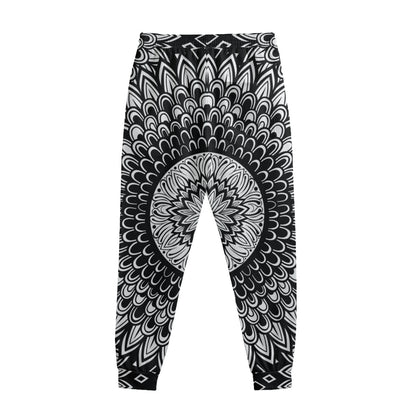 Black And White Mandala Print Sweatpants