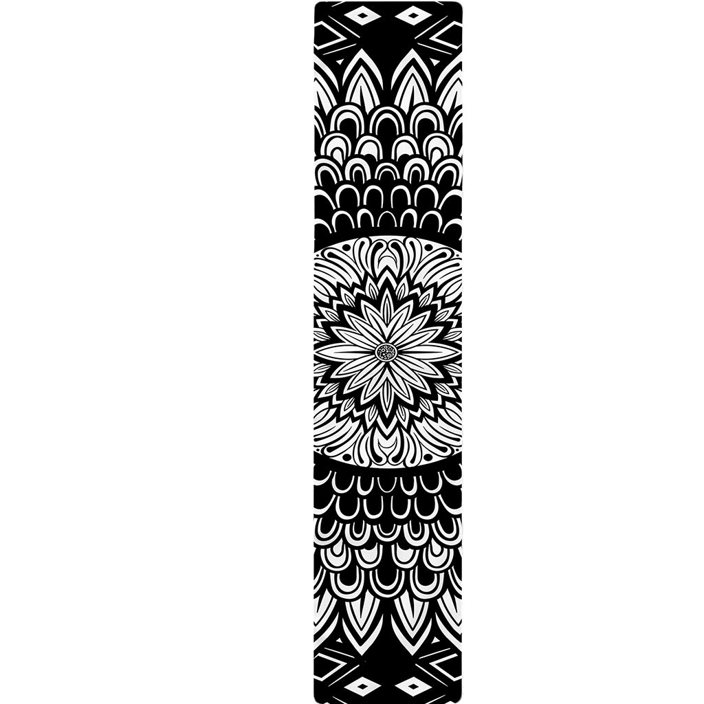 Black And White Mandala Print Table Runner