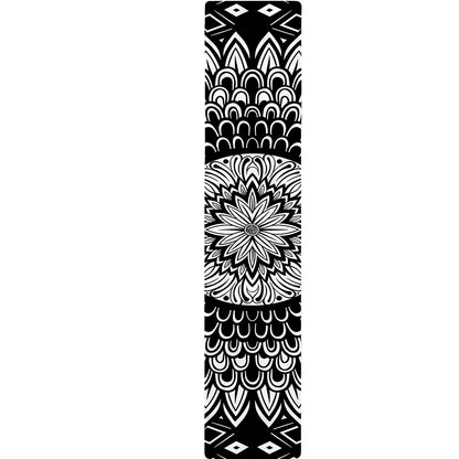 Black And White Mandala Print Table Runner